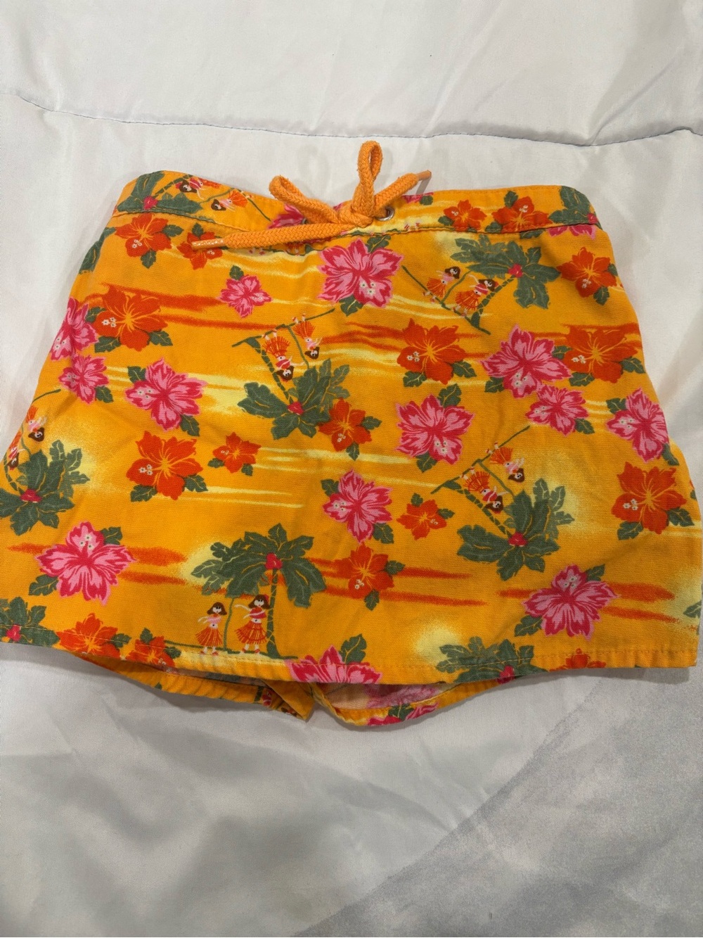 Disney Kids Tropical Drawstring Skort- Yellow Floral
